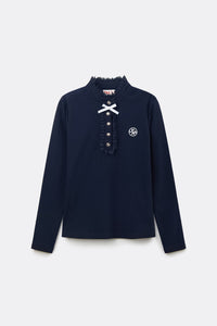 UTAA ノートルフローラルレースモックネックスリーブ ネイビー : Women's