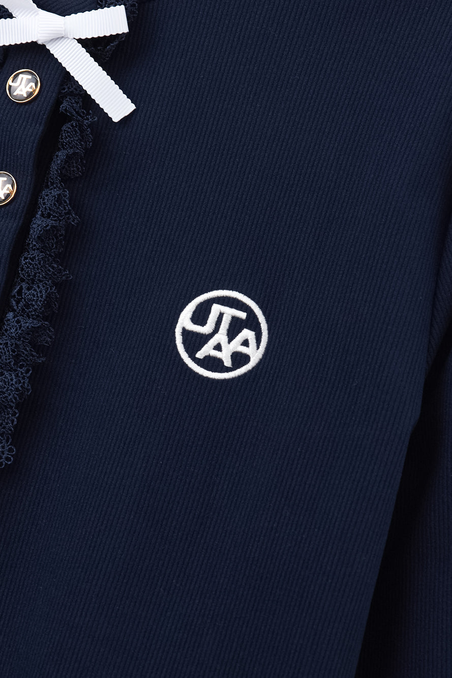 UTAA ノートルフローラルレースモックネックスリーブ ネイビー : Women's
