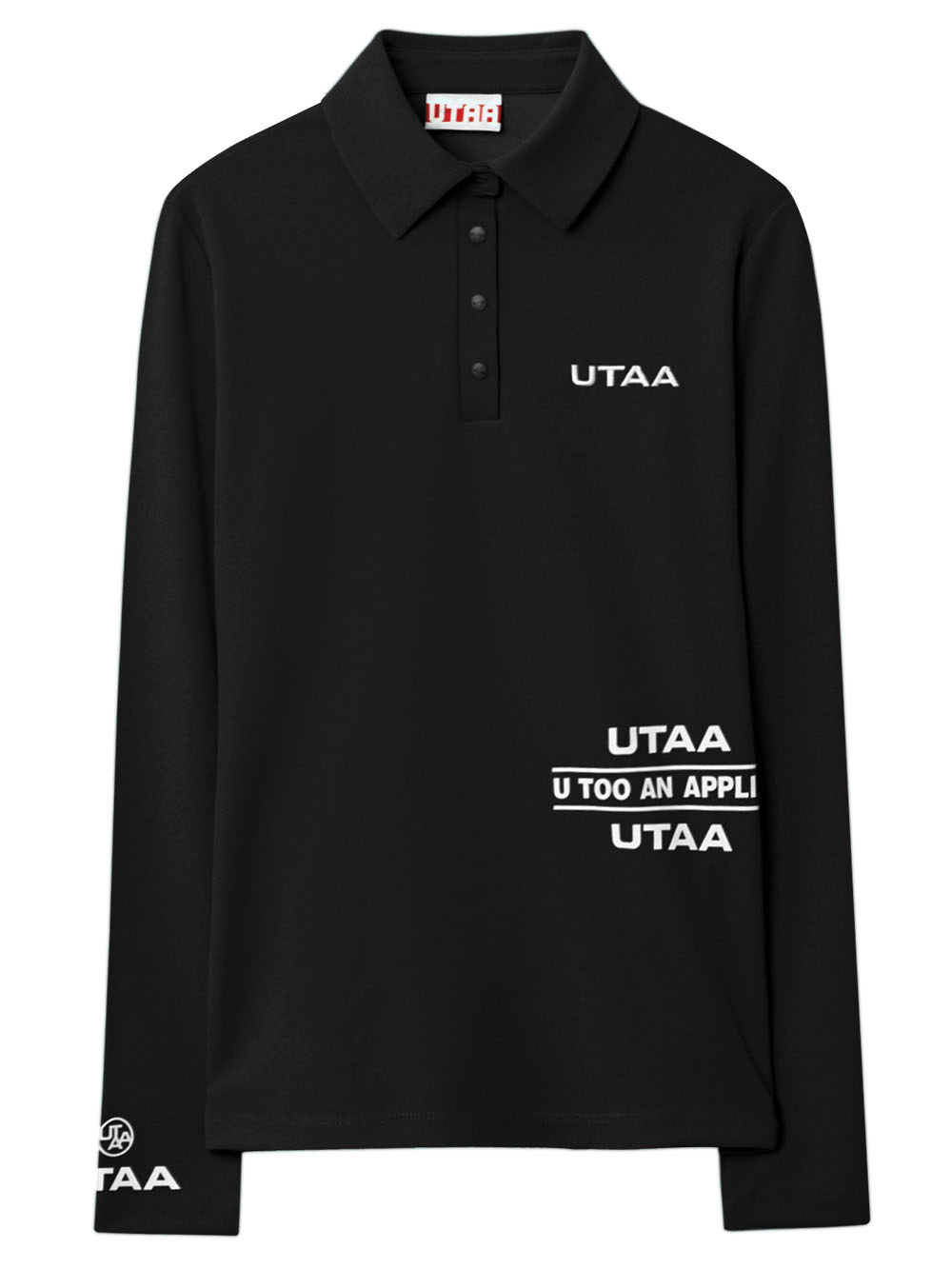 UTAA タグラインクラウンパンサーPKスリーブ ブラック：メンズ