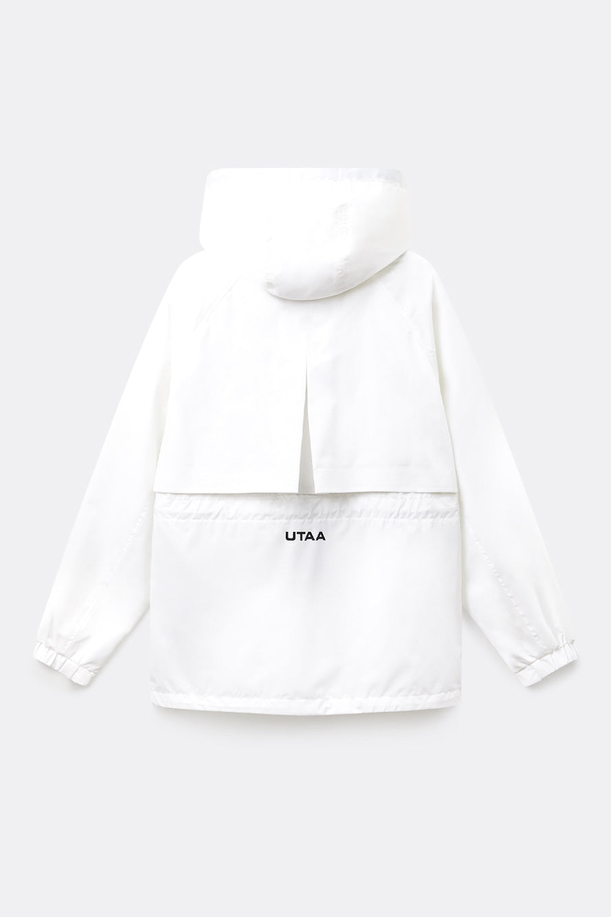 UTAA カラーシンボルフーディレインコート ホワイト：レディース