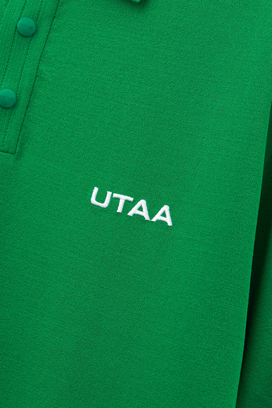 UTAA デイグロウバックメッシュロゴPKニット グリーン：メンズ