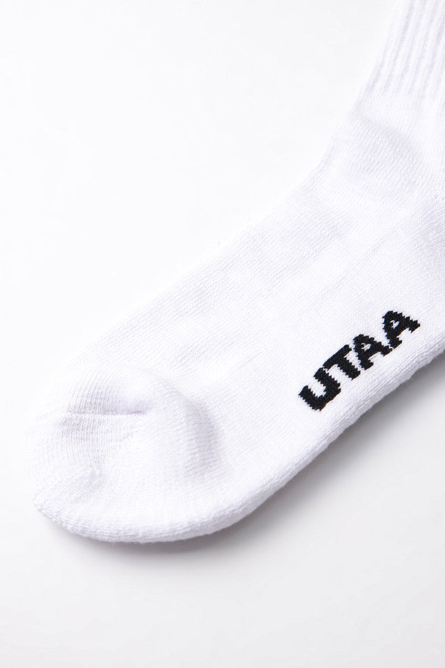 UTAA トリプルストライプエンブレムニーソックス ホワイト：レディース