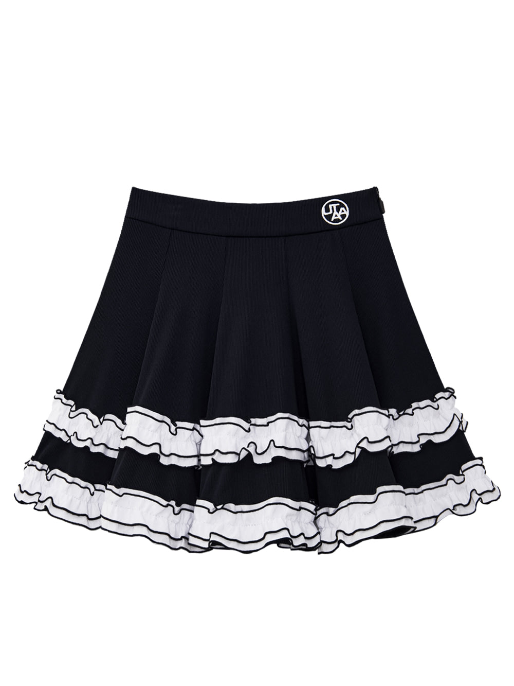 UTAA ペタルマルチラッフルレースフレアスカート ブラック