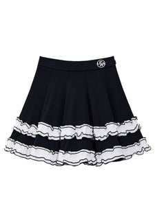 UTAA ペタルマルチラッフルレースフレアスカート ブラック