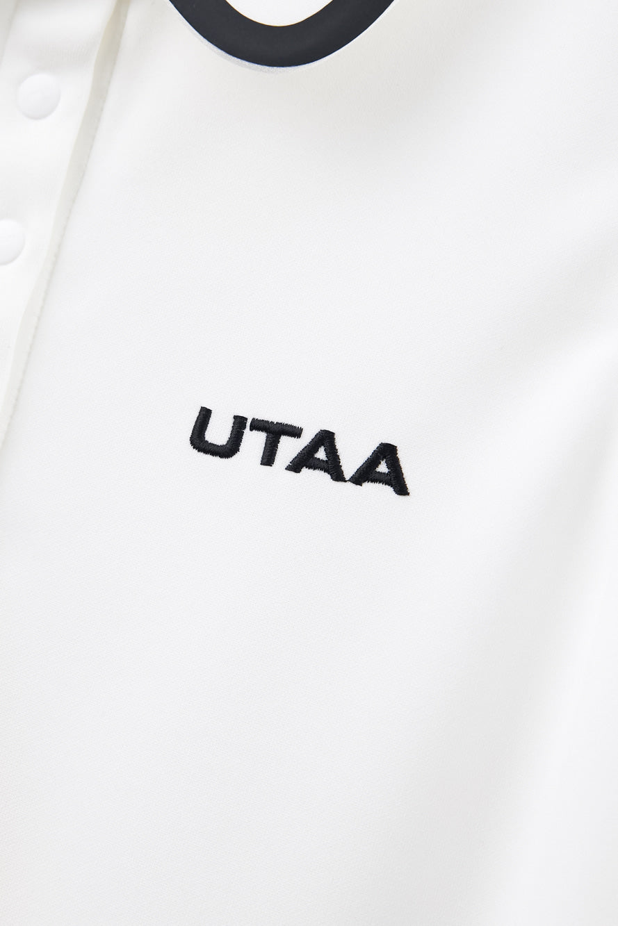 UTAA ペタラインワイドカラー PKスリーブレス ホワイト：レディース
