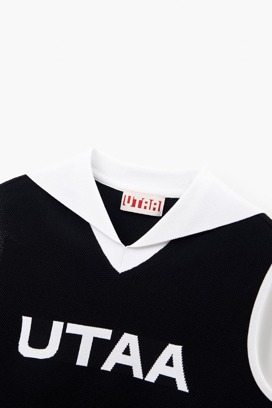 UTAA チャンプセーラースリーブレスニット ブラック：レディース