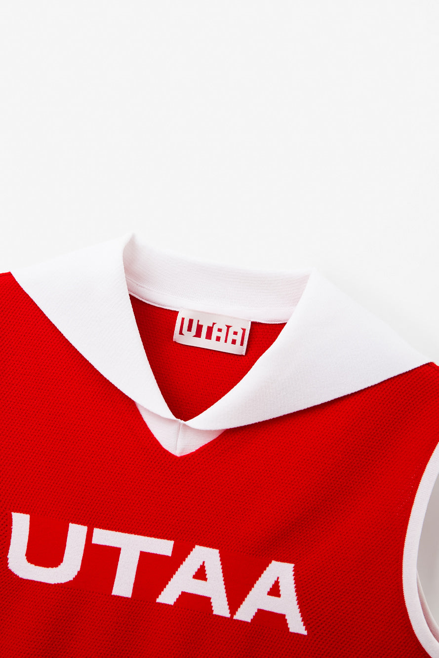 UTAA チャンプセーラースリーブレスニット レッド：レディース