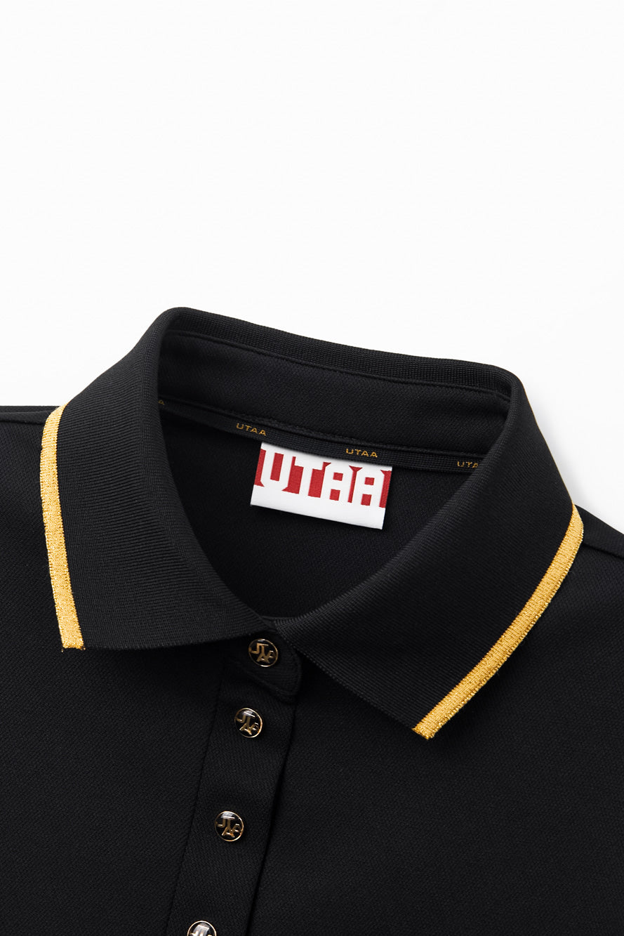 UTAA クレストゴールデンエンブレムPK Tシャツ ブラック：レディース