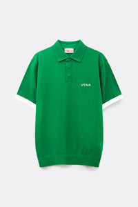 UTAA デイグロウバックメッシュロゴPKニット グリーン：メンズ