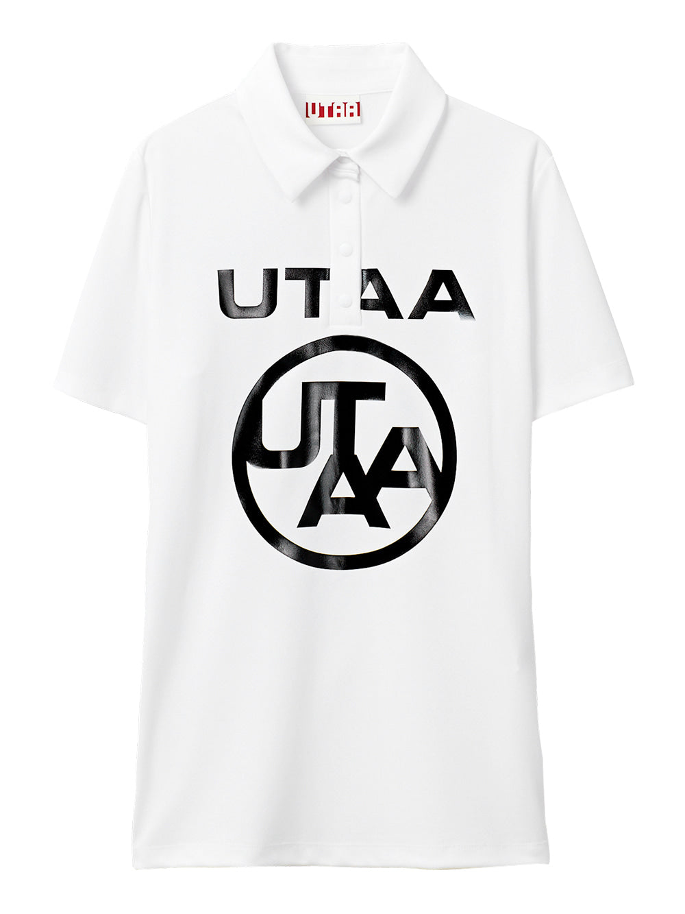 UTAA ロゴエンブレムベーシックポロシャツ ホワイト：レディース