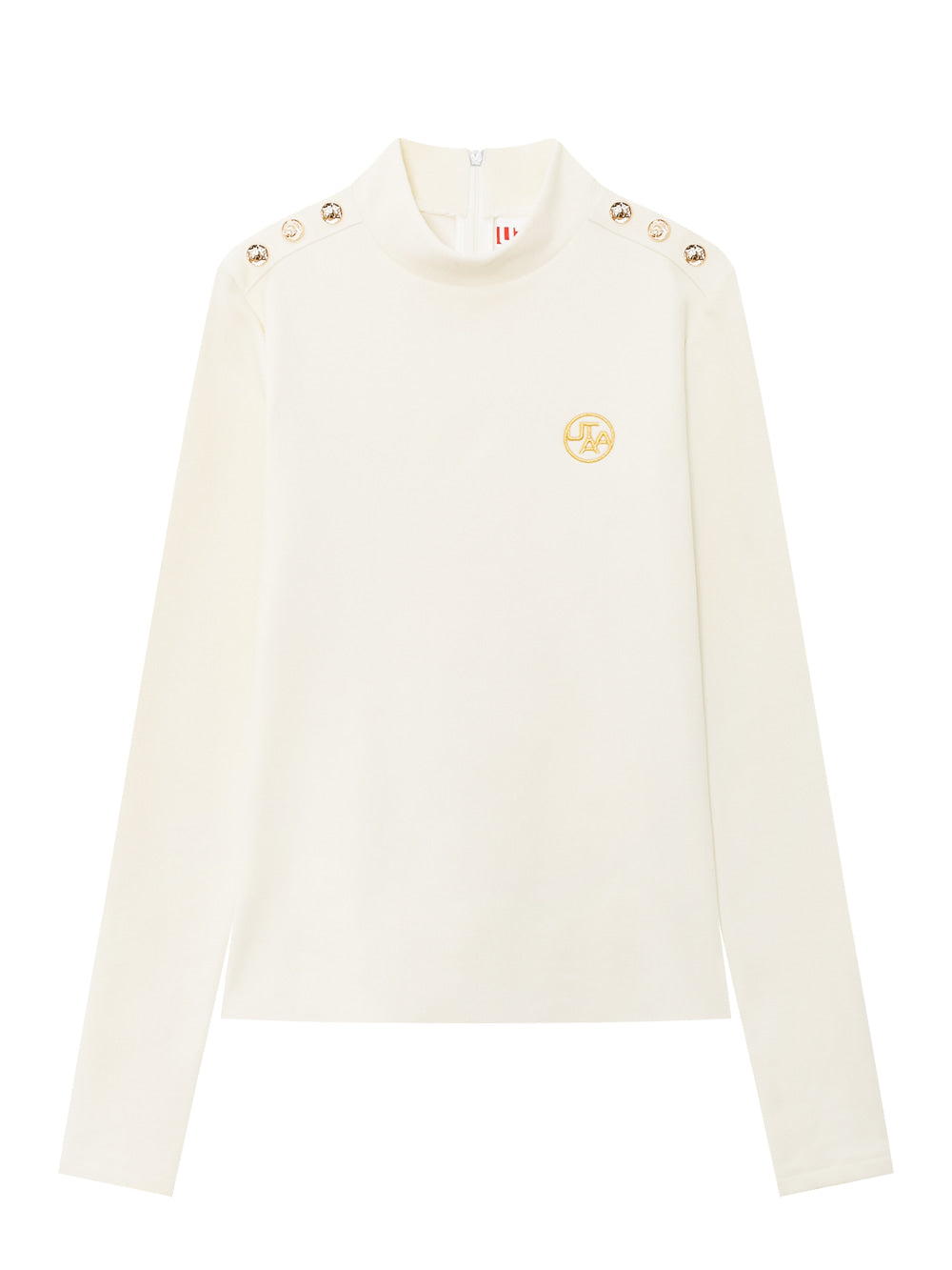 UTAA デュカットルナギルトシンボルタートルネックスリーブ アイボリー：レディース