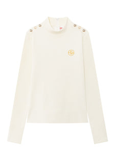UTAA デュカットルナギルトシンボルタートルネックスリーブ アイボリー：レディース