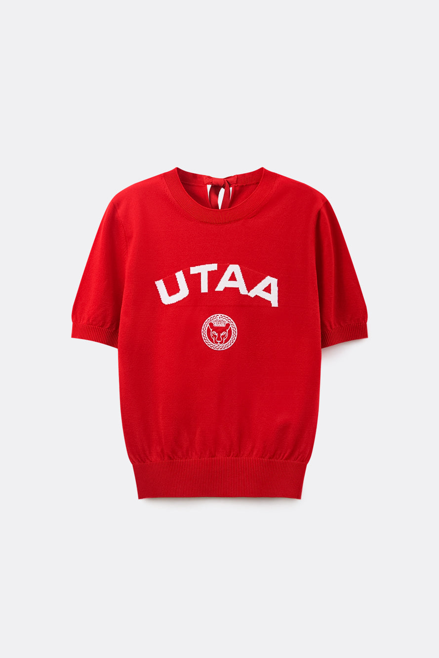 UTAA ストライドパンサーエンブレムタイニット レッド：レディース