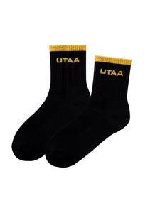 UTAA グロッシーロゴソックス ブラック：レディース