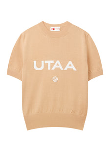 UTAA サハラボールドロゴクラシックニット ベージュ : Women's