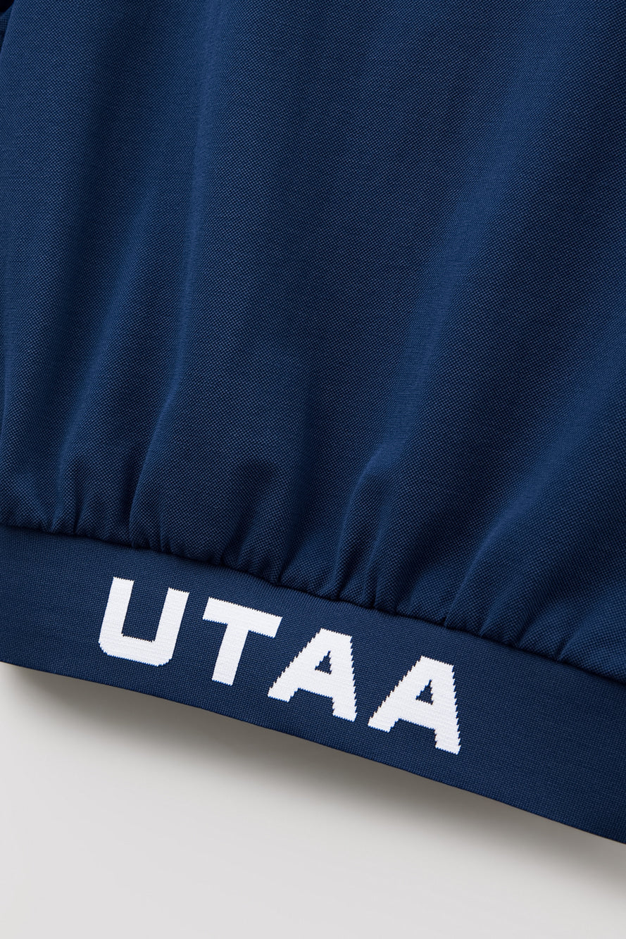 UTAA ダブルカラーボタンPKシャツ ネイビー：レディース