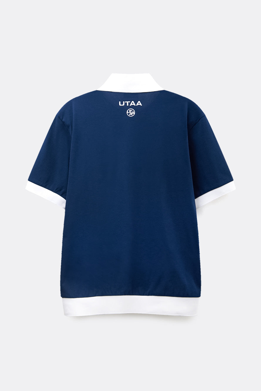 UTAA オーシャニックシンボルボタンPKシャツ ネイビー：メンズ