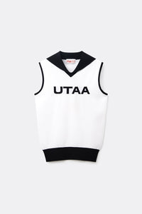 UTAA チャンプセーラースリーブレスニット ホワイト：レディース