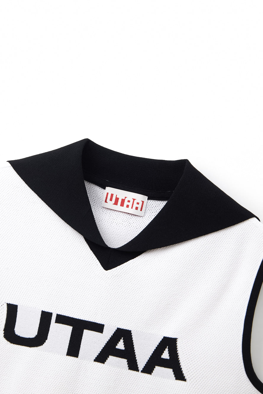 UTAA チャンプセーラースリーブレスニット ホワイト：レディース