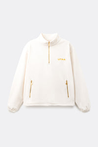 UTAA ギルトロゴハーフジップアップフリース ホワイト：レディース