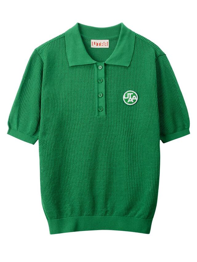 UTAA メッシュニットTシャツ グリーン：レディース