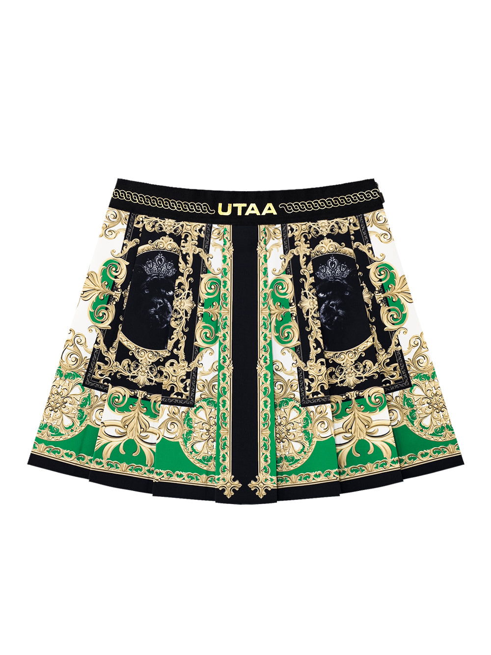 UTAA ゴールデンバロックショートプリーツスカート グリーン