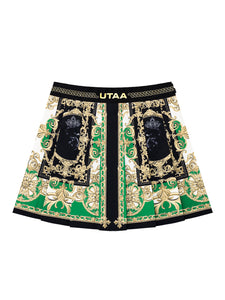 UTAA ゴールデンバロックショートプリーツスカート グリーン