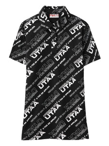 UTAA ロゴスローガンウェーブPK Tシャツ ブラック