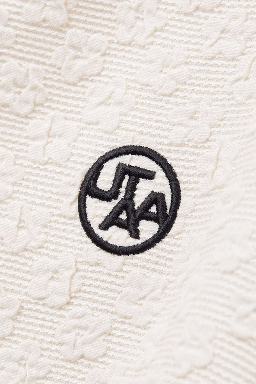 UTAA ブルームフローラルレースラッフルタートルネックシャツ ベージュ : Women's