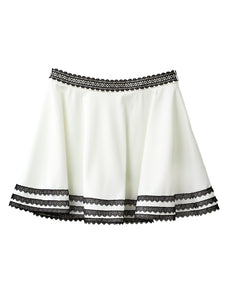 UTAA トリプルレースフレアスカート ホワイト：レディース
