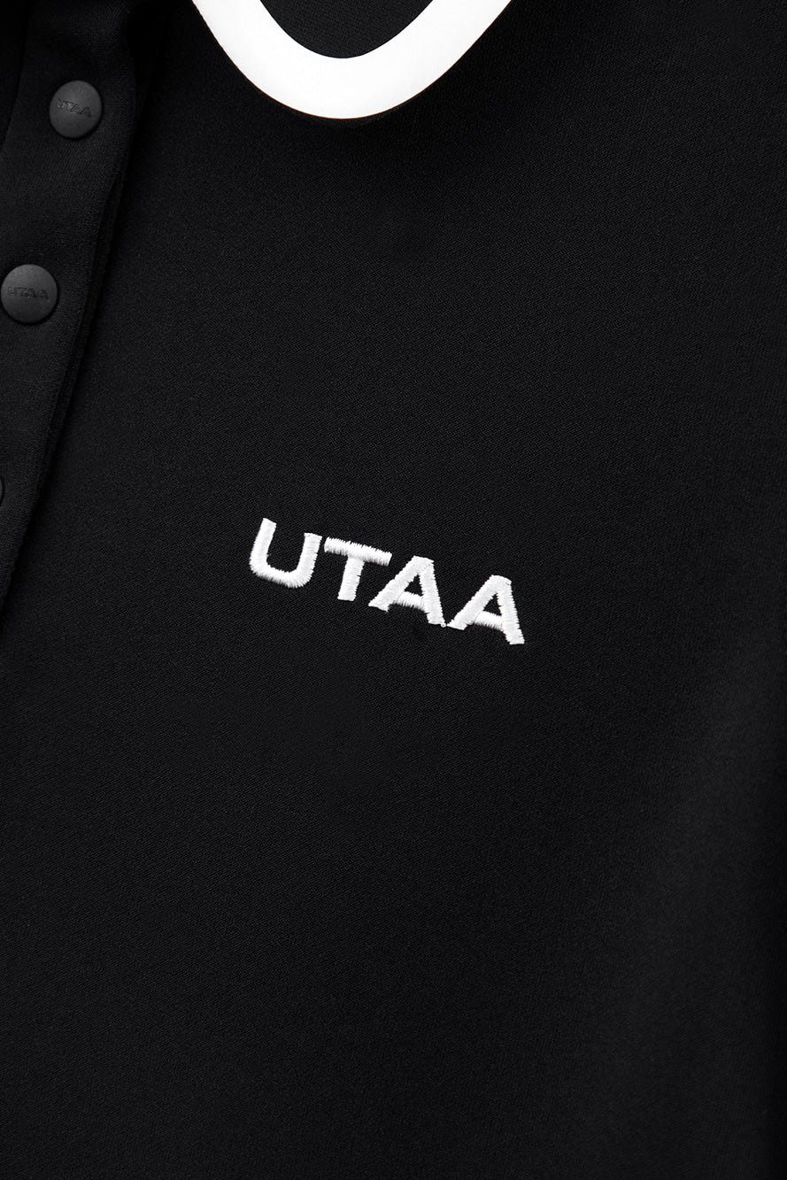 UTAA ペタラインワイドカラー PKスリーブレス ブラック：レディース