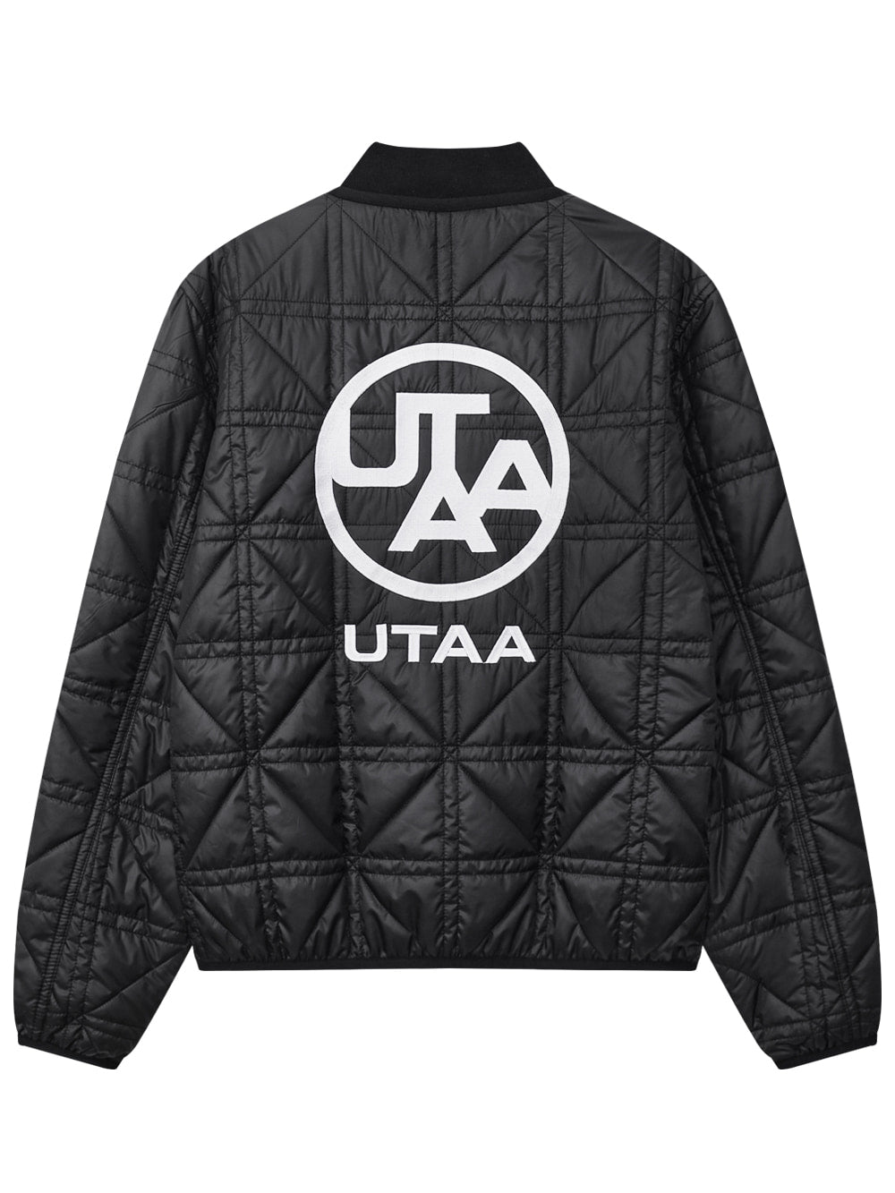 UTAA クロスキルティングエンブレムパディングジャンパー ブラック：レディース
