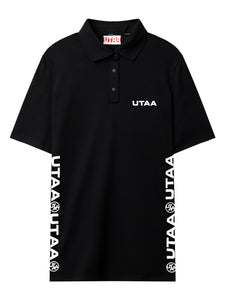 UTAA ダイアゴナルシンボルラインPK Tシャツ ブラック：メンズ