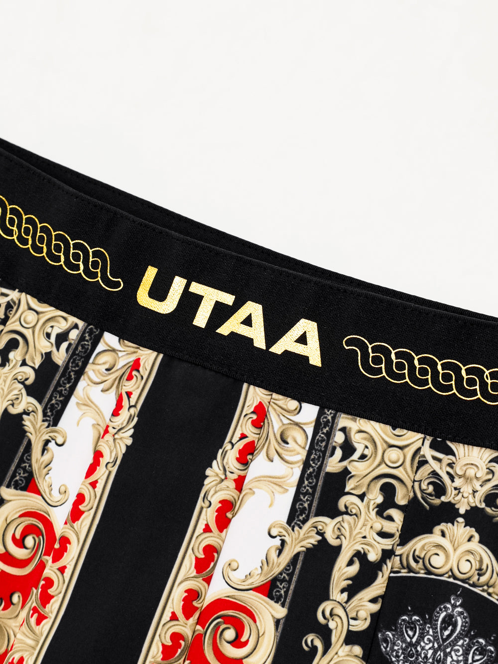 UTAA ゴールデンバロックショートプリーツスカート レッド