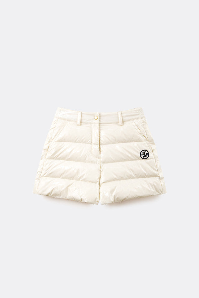 UTAA グロッシーカラーダウンショートパンツ アイボリー：レディース