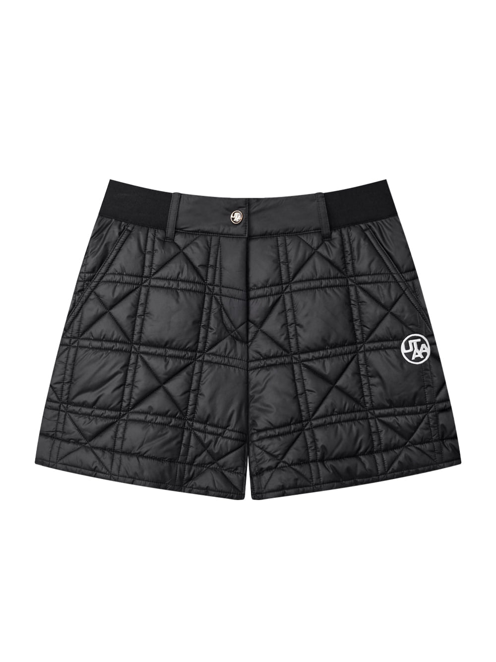 UTAA クロスキルティングシンボルパッド付きショートパンツ ブラック：レディース