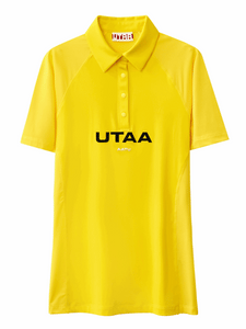 UTAA リフレクテッドロゴメッシュラグランポロTシャツ イエロー：メンズ