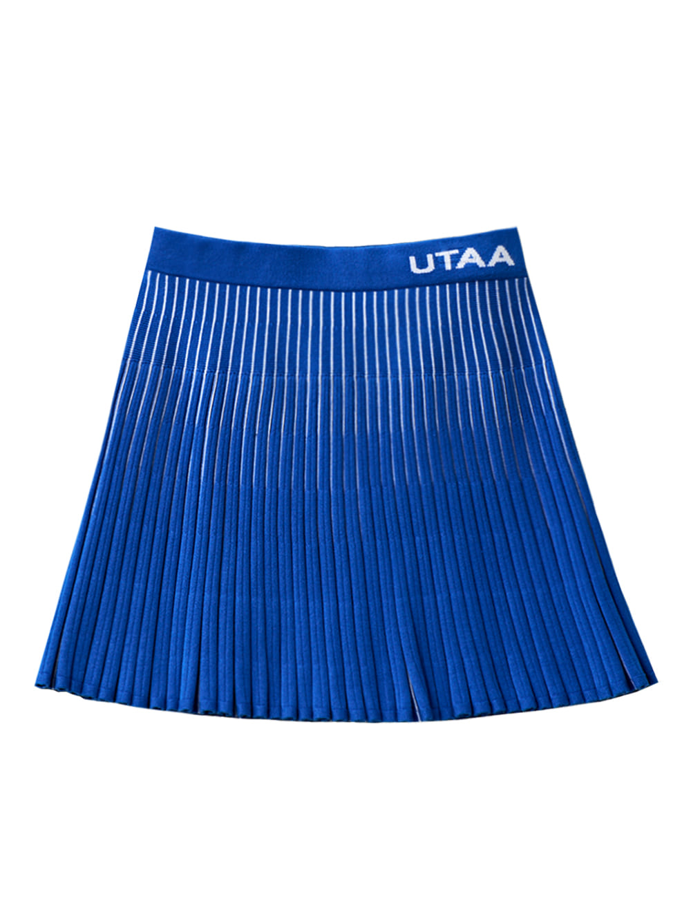 UTAA バーティカルストライププリーツスカート ブルー