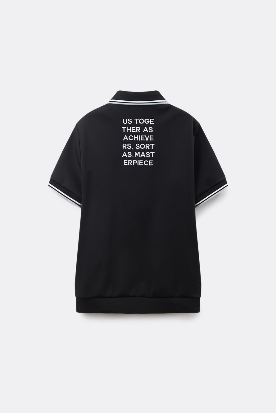 UTAA グレイッシュデュアルラインPK Tシャツ ブラック：レディース