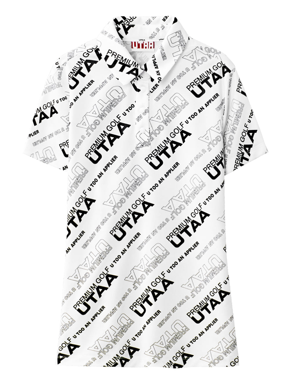 UTAA ロゴスローガンウェーブPK Tシャツ ホワイト