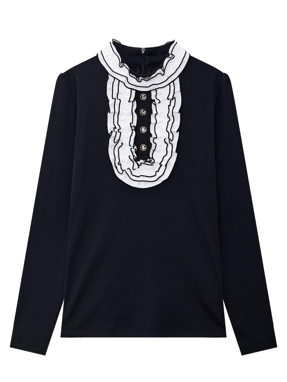 UTAA ペタルマルチラッフルレースタートルネックスリーブ ブラック : Women's