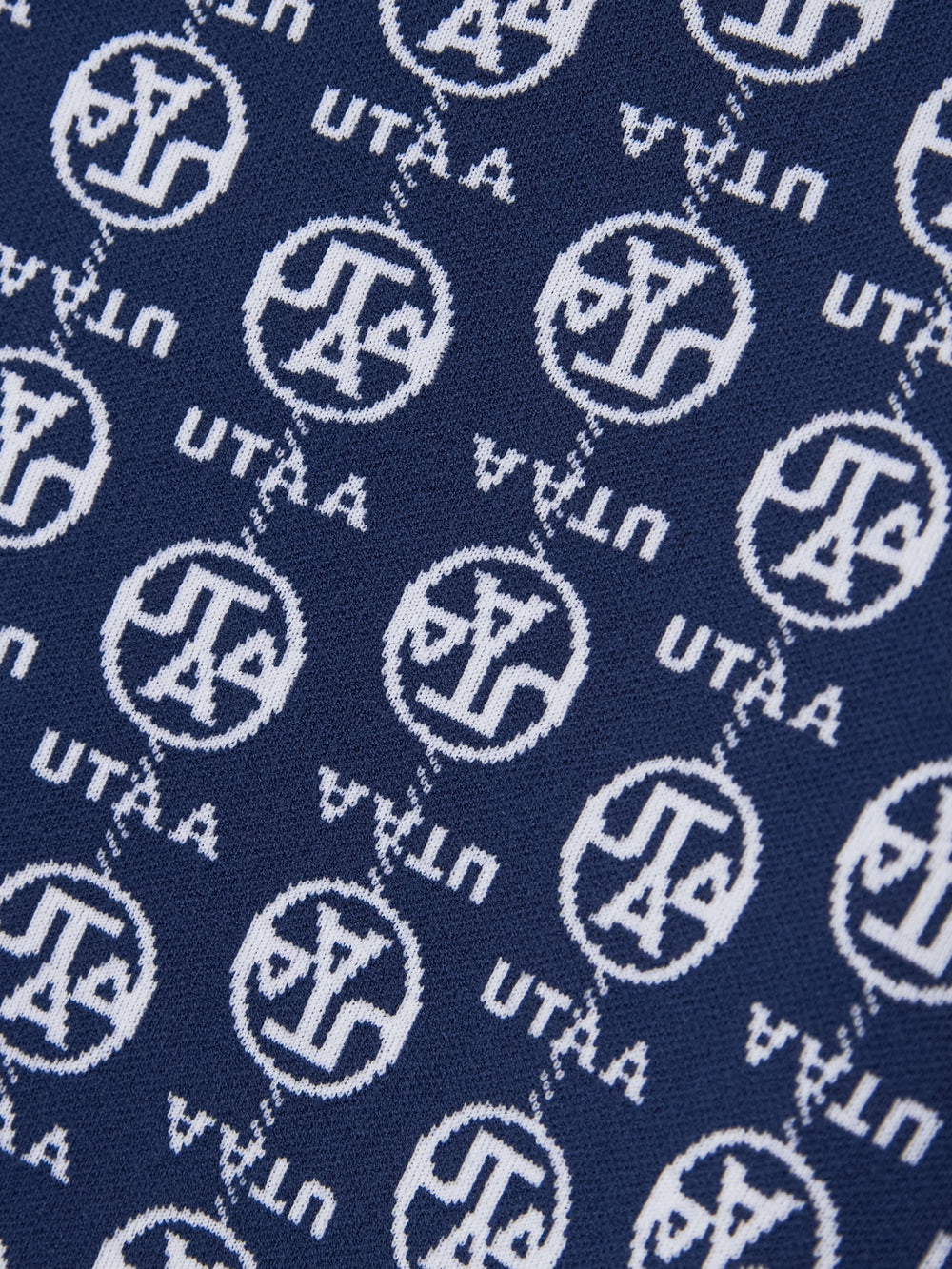 UTAA リンクチェーンシンボルカラーニットプルオーバー ネイビー：メンズ