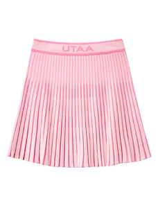 UTAA バーティカルストライププリーツロングスカート ライトピンク