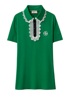 UTAA ノートルダムレースフレアPK Tシャツ グリーン