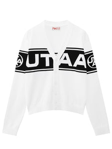 UTAA モノローグロゴニットカーディガン ホワイト : Women's